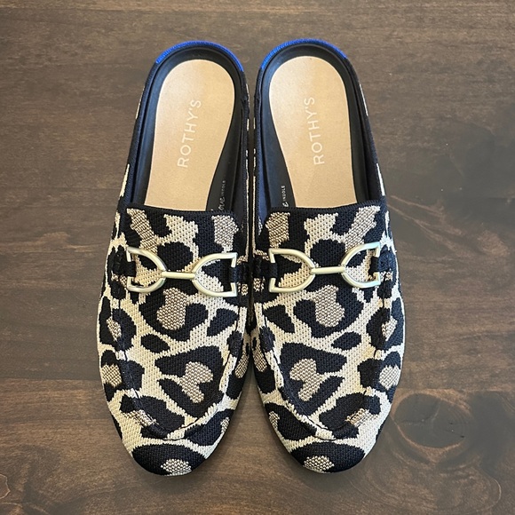 Rothy's Shoes - Rothy's Black and Cream Leopard Mules